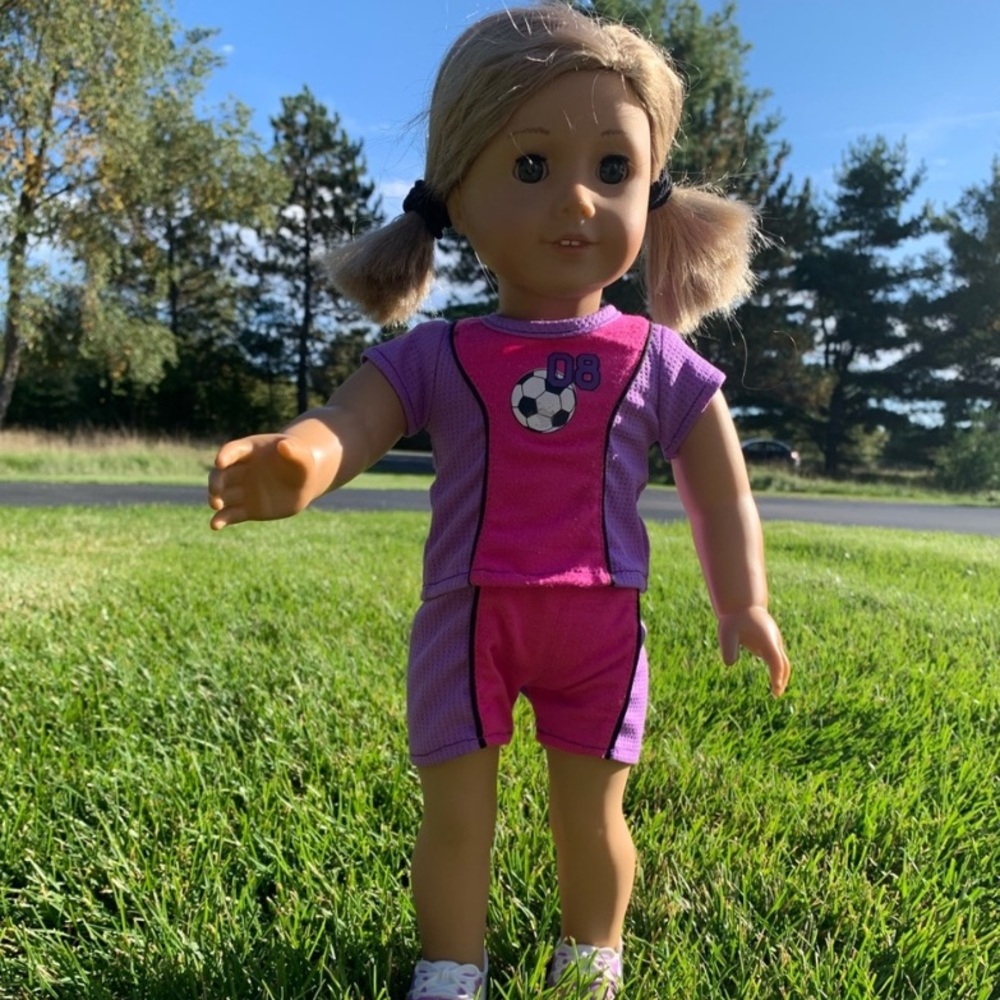 american girl doll soccer outfit and cast